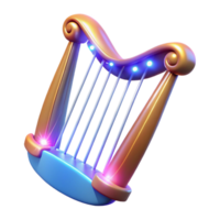 extraordinary minimalist Luminous Harp 3D Render high resolution png