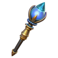 beautiful classic Fantasy 3D Render of Ornate Scepter authentic png
