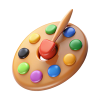 wonderful artistic 3D Render Colorful Paint Palette high resolution png