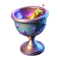 deslumbrante tradicional 3d render do uma cálice com uma tiroteio Estrela autêntico png