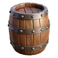 serene traditional Wooden Barrel 3D Render authentic png