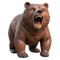 beautiful artistic Roaring Grizzly 3D Model genuine png