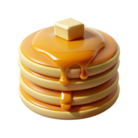 stunning modern 3D Render of Delicious Pancakes with Syrup and Butter exclusive png