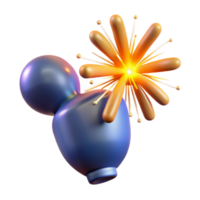 Abstract 3D Render Blue Orb and Exploding Starburst png