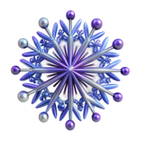 Iridescent Snowflake 3D Render of Geometric Crystal png
