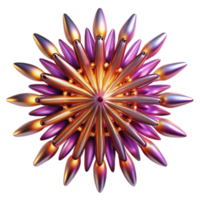Abstract 3D Metallic Flower Iridescent Radiance png