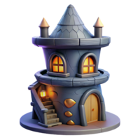 impressive rustic Enchanted 3D Tower Illustration high resolution png