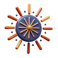 Abstract 3D Sunburst Design Circular, Geometric, Orange, Blue png