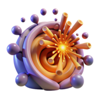 Abstract 3D Render Spiral Burst of Color and Form png