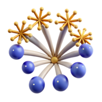 Abstract 3D Model Starburst Cluster with Spherical Nodes png