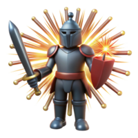 Knight, Sword, Shield, Fireworks, Fantasy, Explosion, 3D Render, Game Asset, Illustration png