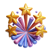 Colorful Starburst Design Festive 3D Render png