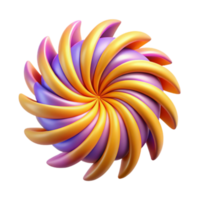 Abstract Swirl 3D Render of a Colorful, Spiral Design png