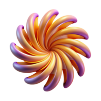 Abstract 3D Spiral Orange and Purple Swirl Design png