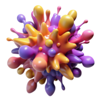 Abstract Colorful 3D Blob, Fluid Shapes, Dynamic Splashes, Multicolored Drips, Glossy Texture, Irregular Forms, Vibrant Hues, Digital Art, Surreal Design, Organic Shapes png