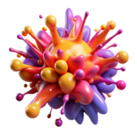 Vibrant Color Explosion Abstract 3D Render png