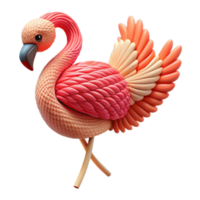 Stylized Flamingo Bird, 3D Render, Pink Feathers, Avian Art png