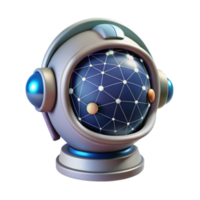 AI Network Smart Robot Connects Data Points png