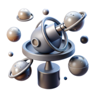 Abstract 3D Planetary System Model png
