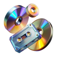 Retro Media Cassette Tape, CDs, and Data Storage png