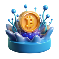 Cryptocurrency Growth Abstract 3D Bitcoin Render png
