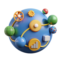 Global Network Interconnected Systems and Data Visualization png