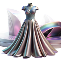 Iridescent Gown on Futuristic Display png