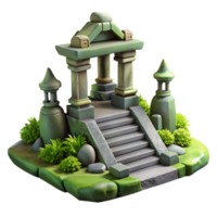 Stone Steps to Ancient Shrine 3D Model png