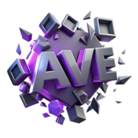 3D Text Effect Exploding Blocks, Purple Gray png