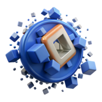 Abstract 3D Cube Explosion Dynamic Design png