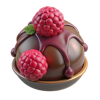 Chocolate Dessert with Raspberries and Drizzle png