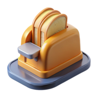 Orange Toaster with Two Slices of Bread png