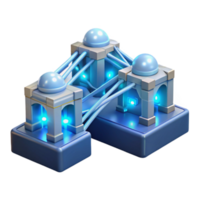 Interconnected Network Architecture Futuristic Data Center Design png
