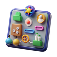 Colorful 3D Interface Design App Icons and Buttons png