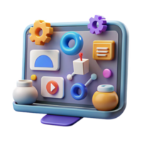 Digital Design Elements Interface Icons, 3D Models UI Kit png