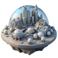 Futuristic Cityscape Under Dome A 3D Render png