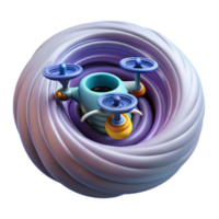 Abstract 3D Render Swirling Orb with Futuristic Device png