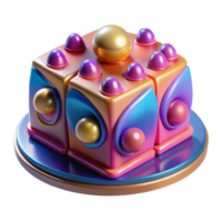 Abstract 3D Render Colorful Geometric Cube with Spheres png