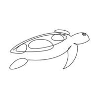 Turtle Single Line Icon Design vector
