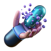 Capsule Dissolution 3D Render of Nanobots png