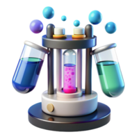 Science Lab Experiment Setup with Colorful Liquids png