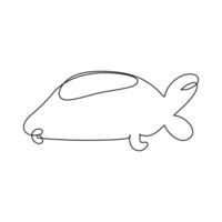 Continuous one line drawing of turtle. Simple illustration of tortoise line art illustration vector