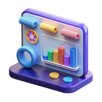 3D Colorful Data Visualization Dashboard png