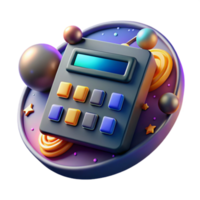 Cosmic Calculator A 3D Render of Space-Themed Arithmetic png