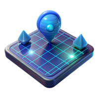 3D Location Marker on Grid Abstract Tech Design png