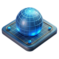 Global Network System 3D Rendering of a Futuristic World png