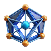 Abstract 3D Geometric Structure Network Model png
