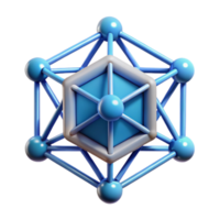 Abstract 3D Hexagonal Molecular Structure png