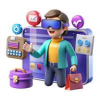 Virtual Reality User Interface Design A 3D Model png