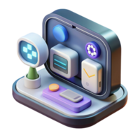 Interactive Dashboard User Interface Design with 3D Icons png